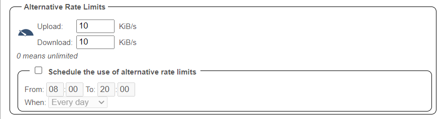 !Alternative Rate Limits