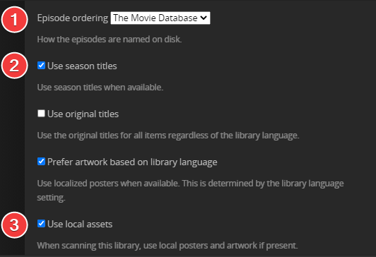 !Plex Settings - Libraries - TV