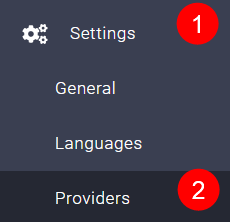 !Settings => Providers