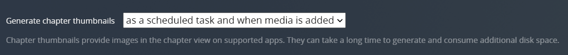 !Settings - Library - Generate chapter thumbnails