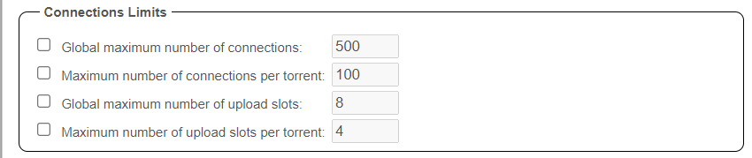 !Connections Limits