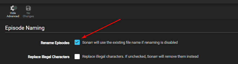 Enable Rename Episodes