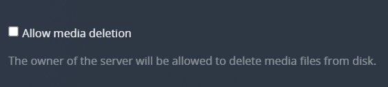 !Settings - Library - Allow media deletion