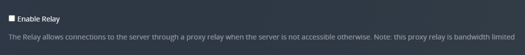 !Settings - Network - Enable Relay