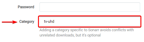 !Sonarr Categories