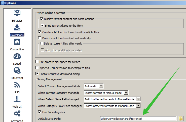 Qbittorrent download settings